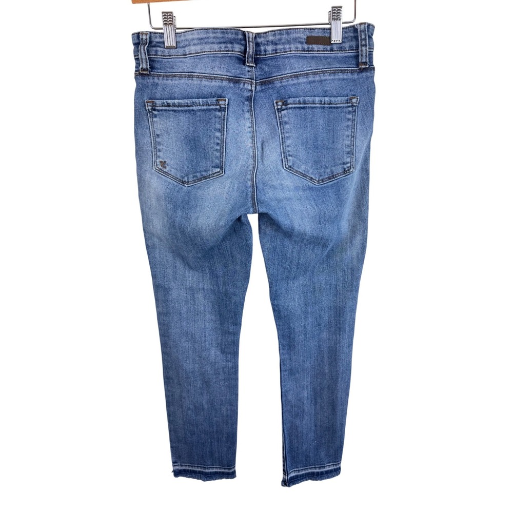 Kut from the Kloth Womens Size 2 Skinny Ankle Jeans Medium Wash Raw Frayed Hem - Picture 2 of 7